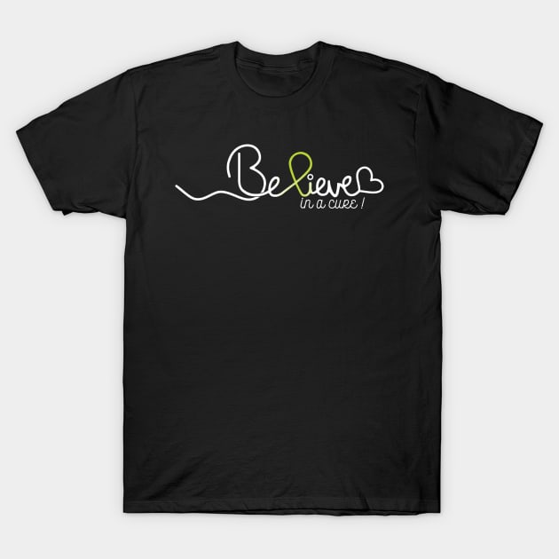 Believe- Lymphoma Cancer Gifts Lymphoma Cancer Awareness T-Shirt by AwarenessClub